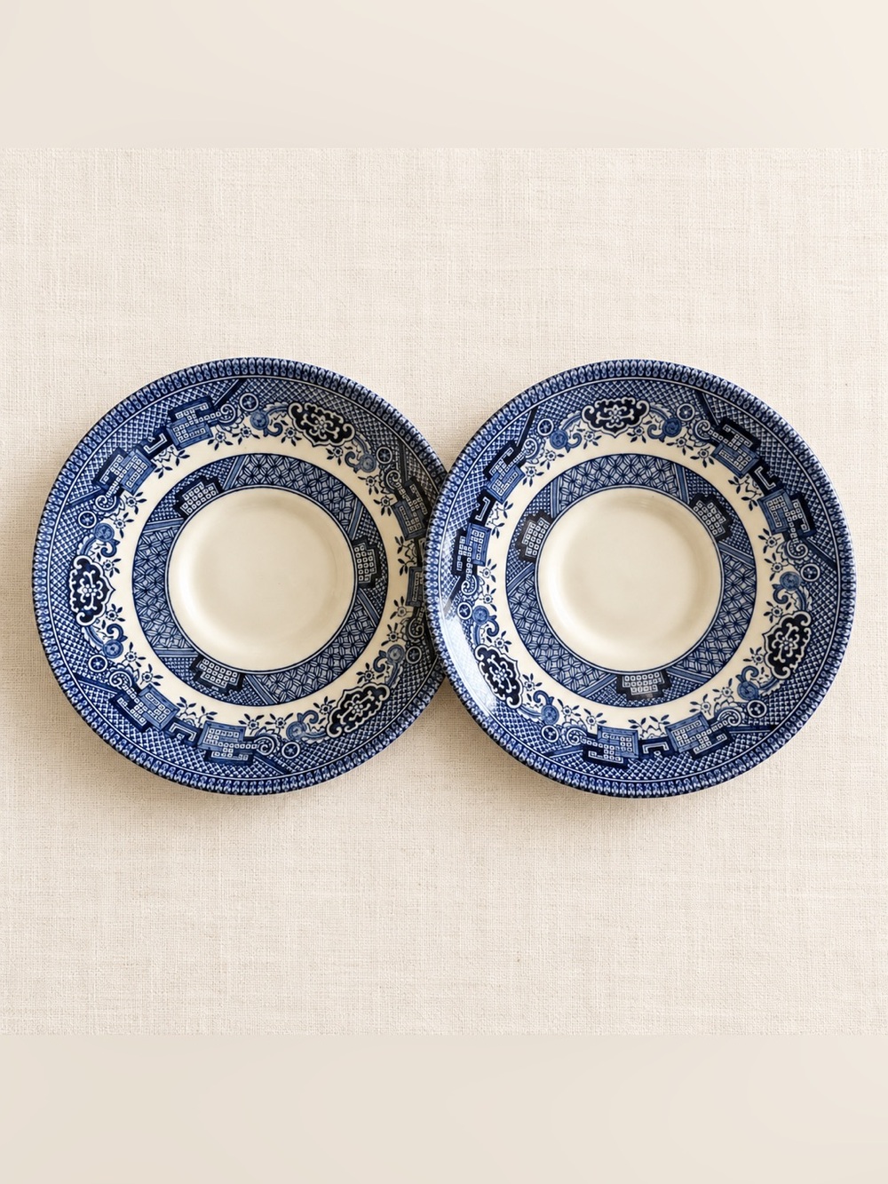 Churchill Blue & White English Tableware Saucers Set of 2